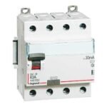 LEGRAND DX3 Interrupteur différentiel tétrapolaire 63A 30mA type AC 4 modules 400V - 411662