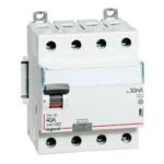 LEGRAND DX3 Interrupteur différentiel tétrapolaire 40A 30mA type A 4 modules 400V - 411675